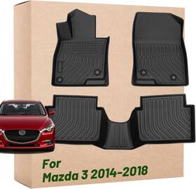 Tpo00149 Ibacpstore Car Floor Mats Replacement For Mazda 3 2014-2018 Carpets Waterproof Durable Tpe