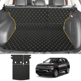 Ct-je-008-kw004-qb Ikabevem Cargo Liner And Backrest Mat Fit For 2017-2024 Jeep Compass All Weather Pu Le