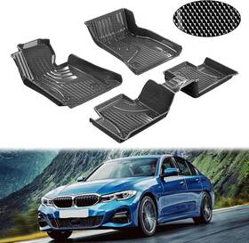 Ikabevem Fm-bm-001-txw%ika Carbon Fiber Pattern Floor Mats For Bmw 3 Series G20 2019-25 Not Gt/2-door