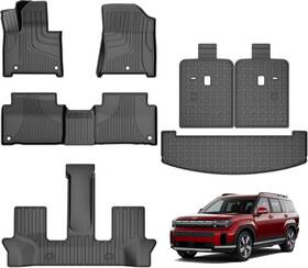 Fm-hy-014-7-zh-3 Ikabevem For 2024-2025 Hyundai Santa Fe All Weather Floor Mats Cargo Liner Backrest Mat