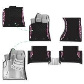 Fm-po-003-txw-xz-pnk Ikabevem Fm-po-003-txw-xz-pnk%-ika New Porsche Macan 2014 - 2025 Pink Sparkling Rhinestone Floor Mats