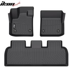 45788 Ikon Motorsports For 23-24 Fisker Ocean Non-slip 3d Molded Floor Mats All Weather Tpe Carpet 3pc