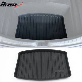 Cptrl-tsl324-1-bk Ikon Motorsports Fits 24-25 Tesla Model 3 Highland Tpe Auto Car Rear Cargo Trunk Tray Lower Mats