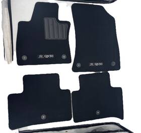 Infiniti 749775na0a 2022 - 2025 Qx55 Interior Floor Carpet Mat Set Of 4 Black 23 24 Logo