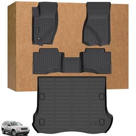 Jaogaus Bwnjd17 Floor Mats And Cargo Liner For Jeep Grand Cherokee 2005-2010 Wk