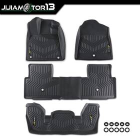J-02cfm1394abk Jijiamotor13 Floor Liners Mats Set 3 Row Fit For 23-24 Honda Pilot Tpe All Weather 4pcs