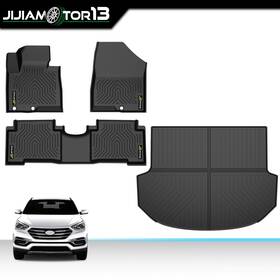 Jijia071501 Jijiamotor13 Fit For 2013-2018 Hyundai Santa Fe All Weather Tpe Floor Mats Cargo Liner