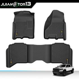 Jijia100811 Jijiamotor13 Fit For 2009-2024 Dodge Ram 1500 Classic Crew Cab 3d Tpe All Weather Floor Mats