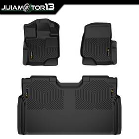 Jijia121001 Jijiamotor13 All Weather Floor Mats Black Tpe Liners Fit For 15-24 Ford F-150 Super Crew Cab