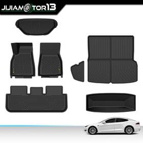 Jijia2025100901 Jijiamotor13 Fit For Tesla Model S 2021-2024 Full Set 6 Pcs All Weather Liners Floor Mats