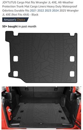 A2701-08701 Joytutus Cargo Mat For Keep Wrangler Jl 4xe 21-25 Do No Fit 4x4 Weather Protection