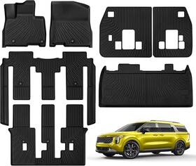 Juzishu 197839693050 Floor Mats Cargo Liner With Backrest Mat For 2022-2025 Kia Carnival Mpv 8 Seats