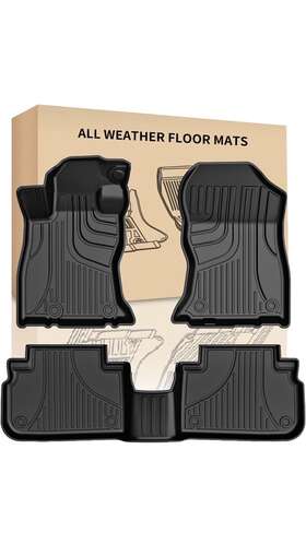 6817454 Jxcraft For 2019-2023 Subaru Forester Floor Mats All-weather 2 Row Liner Set Tpe Black
