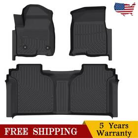 Kac 590451371757 Floor Mats For Chevy Silverado 1500 Crew Cab 2019-2024 All Weather Rubber Liners