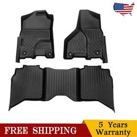 Vk0ffm02000u1-dy Kac Floor Mats For Ram 1500/2500/ 3500 Crew Cab 2013-2018 1500 Classic Tpe Black