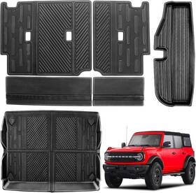 Karpal 644197986794 Trunk Mat Rear Backrest For 21-24 Ford Bronco 6 Pcs Fits 4 Door Only