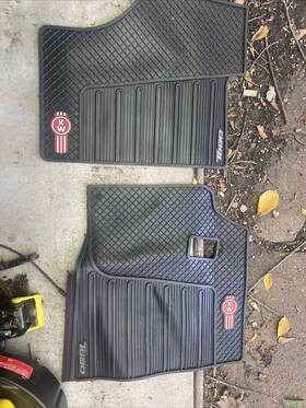 Kwlogo680 Kenworth T680 Oem Black Rubber Floor Mats With Logo For 2013-2020 - 2pc All-weather