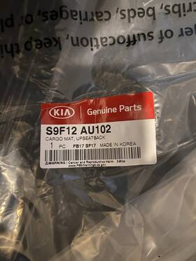 S9f12au102 Kia Genuine Telluride 2021-2025 Cargo Mat With Seat Back Protection S9f12 Au102
