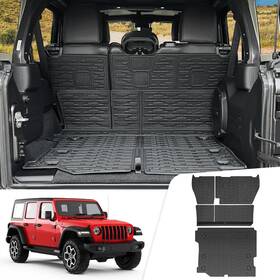 Kingna 702602879274 Cargo Mat For 2018-2025 Jeep Wrangler Jl 4x4 4-door Trunk Tpe Liner