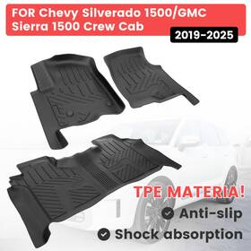 Ehs6229192 Kroak All Season Rubber Floor Mats For Chevy Silverado 1500/gmc Sierra 3pcs Set 19-25