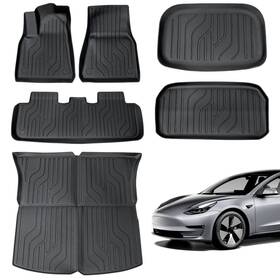 Meg4823193 Kroak 6x For Tesla Model Y 21-24 Tpe Floor Mats Liners Anti-slip All Weather Foot Pads