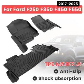 Tfx3593839 Kroak All-weather Car Floor Mats For Ford F250/f350/f450 2017-2025 Tpe Liners 3pcs Set