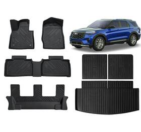 Kust20240828-355 Kust Floor Mats Trunk Mat For 2020-2025 2026 Ford Explorer 7 Seats Cargo L Inch