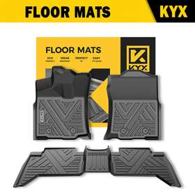 Cprt730410 Kyx Front And Rear Floor Mats For 2018-2021 Toyota Tacoma Tpe Liner Rubber All Weather