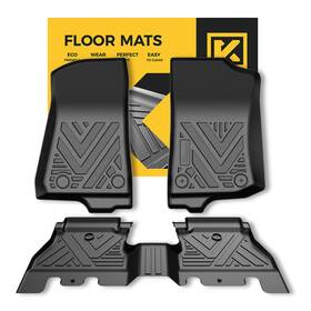 Gon085967 Kyx For 2018-2023 Jeep Wrangler Jl 4 Door All Weather Floor Mats Liners Black Tpe 3