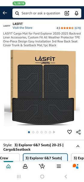 Beyshe5ole Lasfit 3d Floor Mats Trunk Cargo Liner And Backrest Mat For 2020-2025 Ford Explorer Tpe