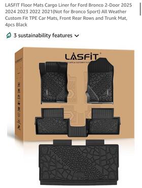 Ll-fd13a Lasfit Floor Mats Cargo Liner For Ford Bronco 2-door 2021-2025 Front Rear Trunk