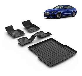 Xs-bw02a Lasfit Floor Mats For Bmw I4 2022-2025 Tpe 1st And 2nd Row Cargo Mat Liner