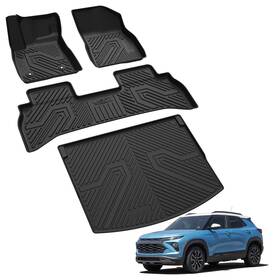 Xs-ch32a Lasfit Floor Mats And Cargo Mat For Chevrolet Trailblazer 2021-2026 Fwd 1st 2nd Row