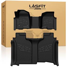 Xs-ch38 Lasfit Floor Mats For Chevy Silverado And Gmc Sierra 1500 2019-2026 Crew Cab Tpe