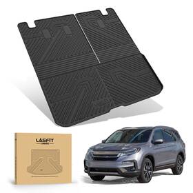 Xs-hn19h Lasfit Cargo Liner With Seatback For Honda Pilot 2016-2022 Black Tpe Trunk