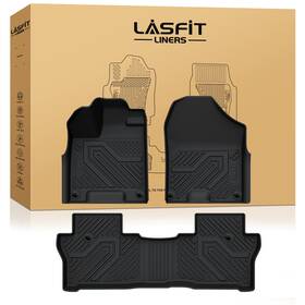 Xs-hn23 Lasfit Floor Mats For Honda Passport 2019-2025 1st And 2nd Row Tpe Black Liners