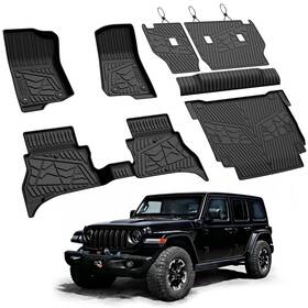 Xs-je09a Lasfit Floor Mats And Trunk Cargo Liner For Jeep Wrangler 4xe 2021-2025 Tpe Mat Seatback