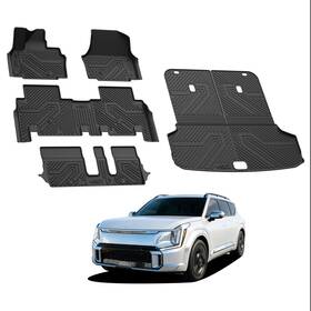 Xs-ka02a Lasfit Floor Mats And Cargo Mat For Kia Ev9 2024-2026 7 Seat Tpe All Weather Liners