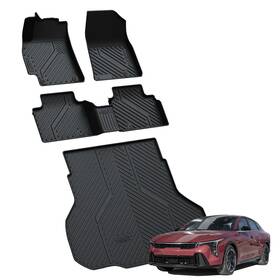 Xs-ka13a Lasfit Floor Mats And Cargo Mat For 2025 Kia K4 All Weather Custom 1st 2nd Row
