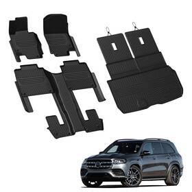 Xs-mb01a Lasfit Floor Mats And Cargo Mat With Seatback For Mercedes Benz Gls 2020-2026 Tpe Liner
