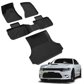 Xs-ra09a Lasfit Floor Mats For Dodge Charger Rwd / Chrysler 300 2011-2023 Cargo Mat Full Set