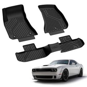 Xs-ra15 Lasfit Floor Mats For Dodge Challenger 2015-2023 Rwd Custom 1st And 2nd Row Liners