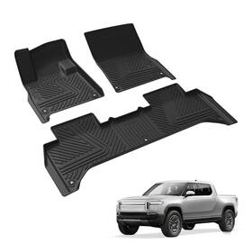 Xs-rv03 Lasfit Floor Mats For Rivian R1t 2025 Custom All Weather Tpe 1st And 2nd Row Liner