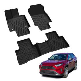 Xs-ty13 Lasfit Floor Mats For Toyota Rav4 2019-2025 Hybrid Protection All Weather 1st And 2nd Row