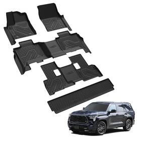 Xs-ty15a Lasfit Floor Mats For Toyota Sequoia 2023-2025 Custom Tpe 1st And 2nd 3rd Cargo Mat