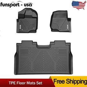 65968 Ledkingdomus Non-slip 3pcs Floor Mats For 2015-2024 Ford F150 Supercrew Cab 3d Tpe Car Liners