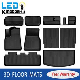 Beyshin7gg Ledkingdomus Floor Mats Backrest Cargo Liner For 2020-2024 Tesla Model Y 7 Seats All Weather