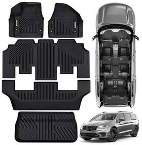 Ledkingdomus Beyshq1eit For 2017-2026 Chrysler Pacifica/voyager Floor Mats Cargo Liner All Weather