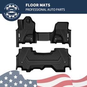Beyshumn3z Ledkingdomus 2 Rows Floor Mats Liner Set For 2025 Ram 1500 Quad Cab Bench Seat Anti-slip Tpe