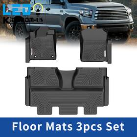 Es01e031022 Ledkingdomus 3pcs Floor Mats For 2014- 2021 Toyota Tundra Crewmax All Weather Tpe Liner